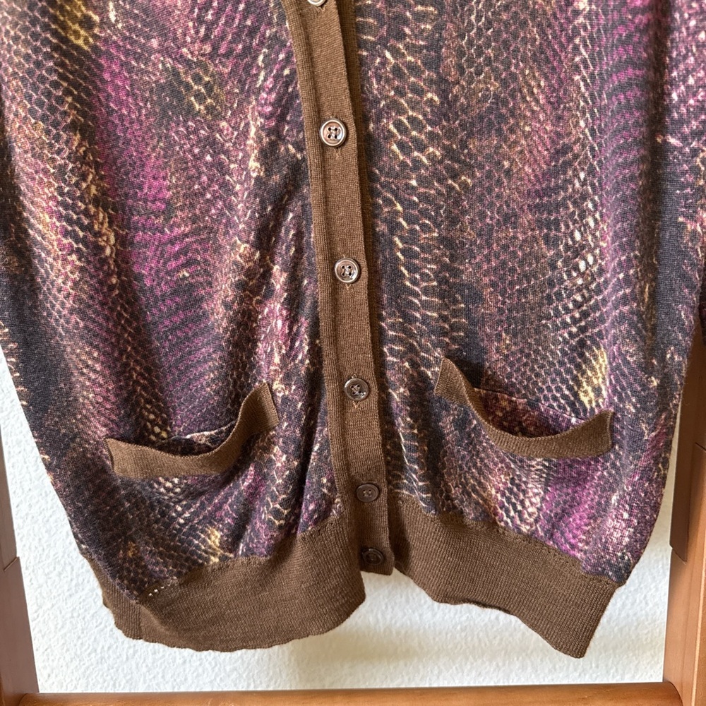 YSL PYTHON cashmere silk button front cardigan sw… - image 3